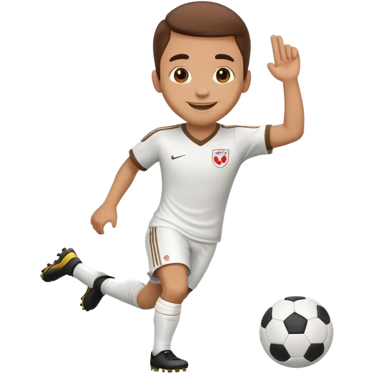 Un emoji de un chico tirando un gol de chilena hacia una portería emoji