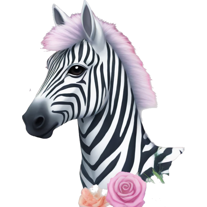 Zebra sparkling nebula unicorn Pegasus collage roses flowers palm trees tropical  emoji