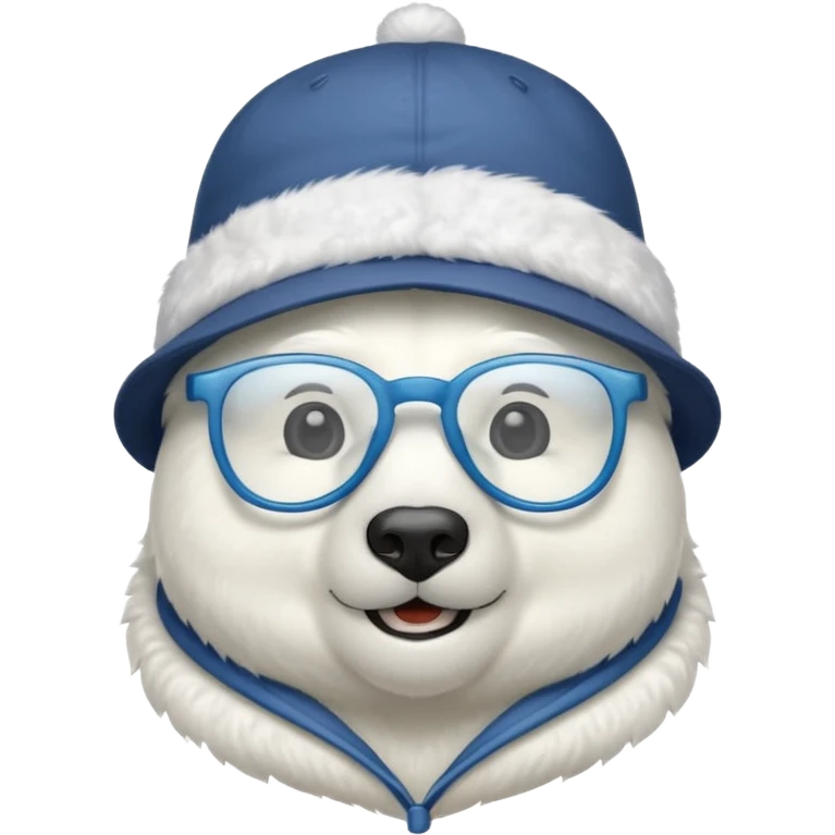  polar bear wearing glasses and a hat emoji