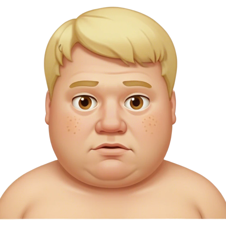 Fat guy with blonde hair and acne emoji