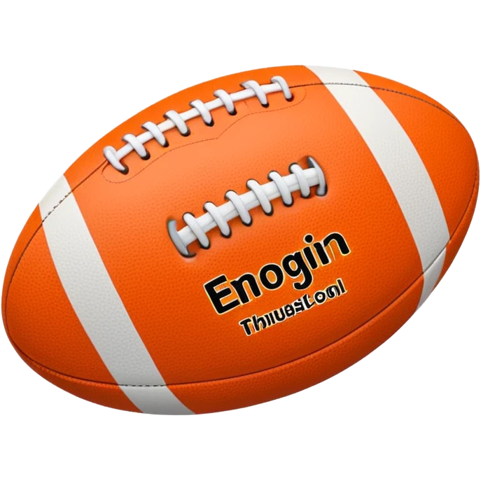 a rugby ball, but rather than it being colourful, it’s just white outline the same style as normal text.  emoji