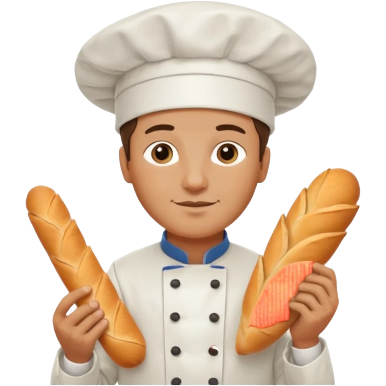 french chef with baguette emoji