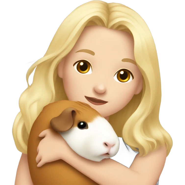 Blonde Woman hugging a guineapig emoji