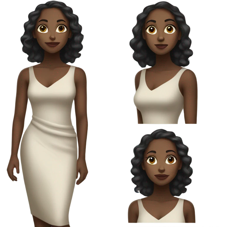 Black girl wearing dress baddie emoji