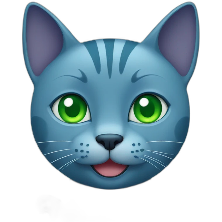 blue cat with green eyes thumbs up emoji