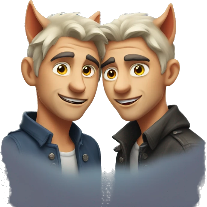 Couple gay de loup garou emoji