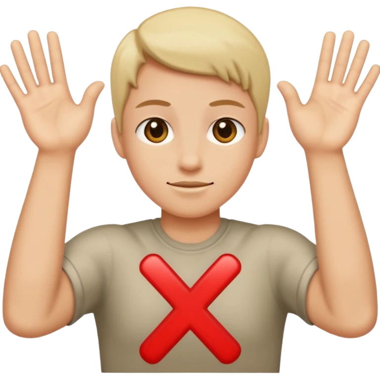 Please make an emoji where the wearer marks O or X with his arm. emoji