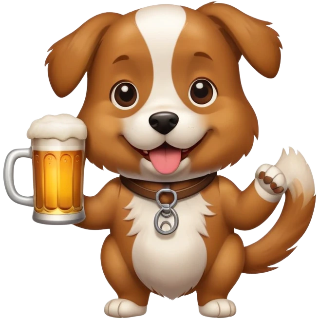 Dog which hold beer  emoji