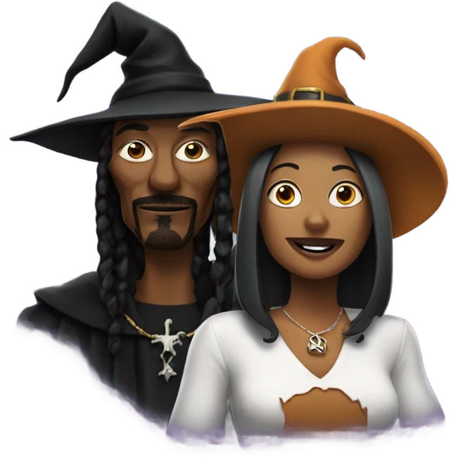 A witch with snoop dogg emoji