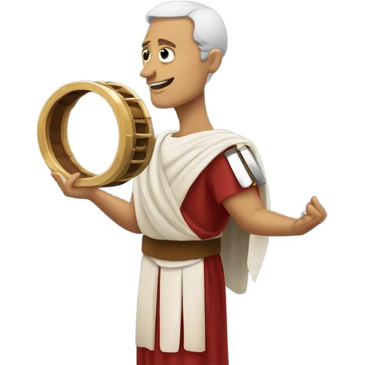 Julius Caesar paying the tambourine  emoji