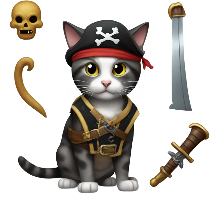 Cat pirate emoji