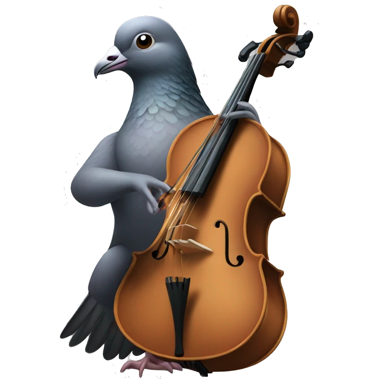 pigeon playing cello emoji