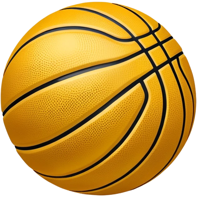 shiny gold basketball, basketball texture with black lines, metallic gold finish emoji