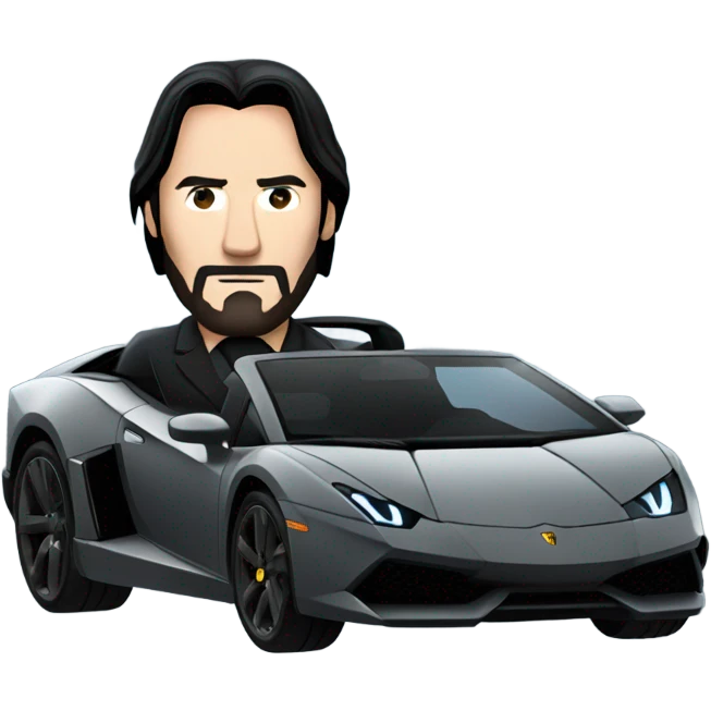 John wick driving a Lamborghini  emoji
