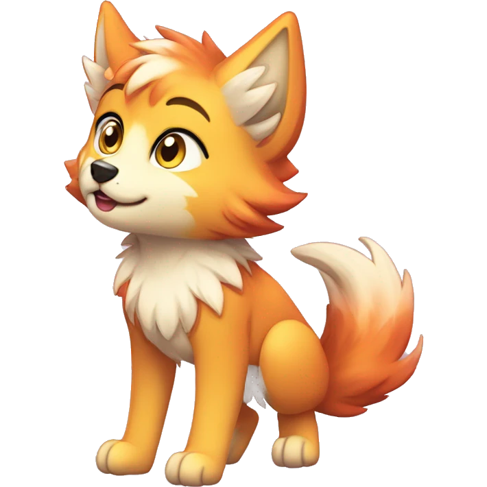 Colorful Shiny Fionbri-Falvie-sparkle-wolf-sona full body emoji