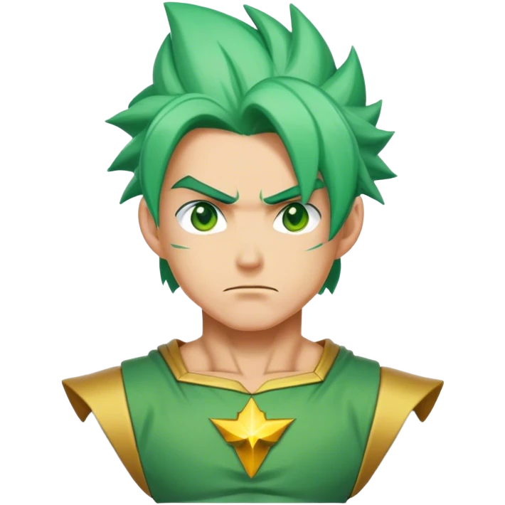 a super sayain in green with a invincible costume emoji