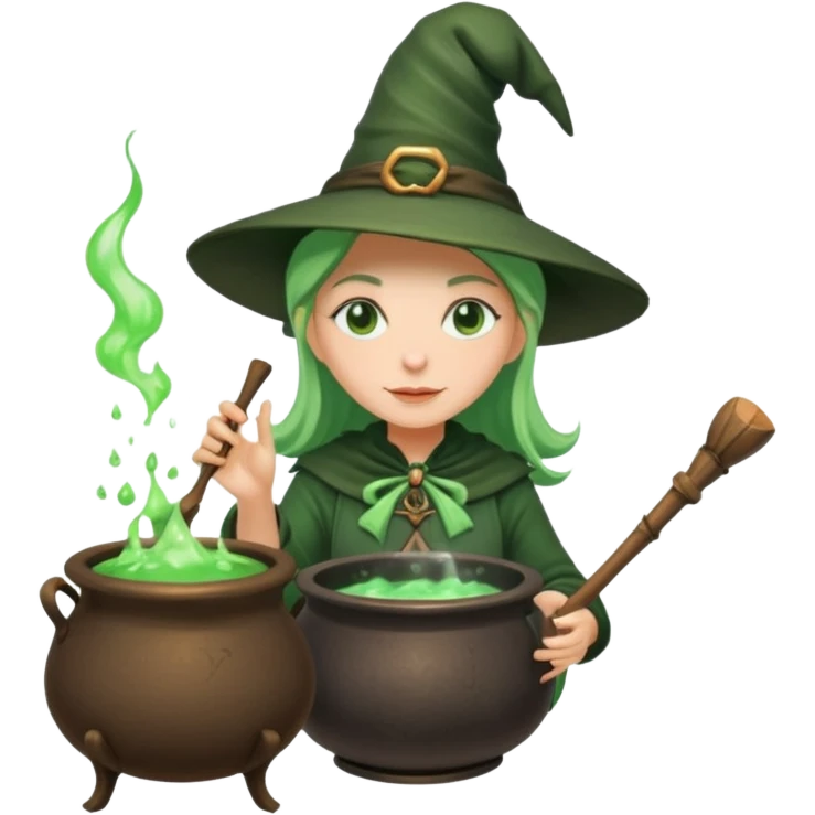 green witch cooking potion emoji