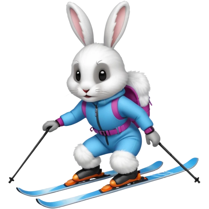 Rabbit skiing emoji
