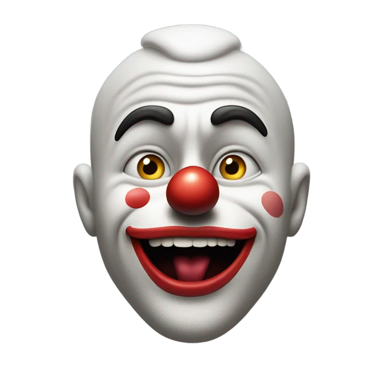 Cara con cara de payaso y una cremallera en la boca emoji