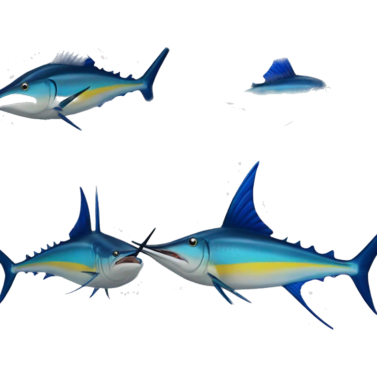 Yellow and blue point nosed marlin turning emoji