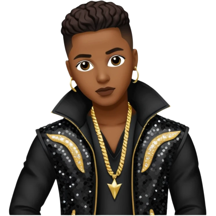 Cedric K-Ci Hailey from Jodeci/K-Ci & JoJo with dark brown, black sequin outfit emoji