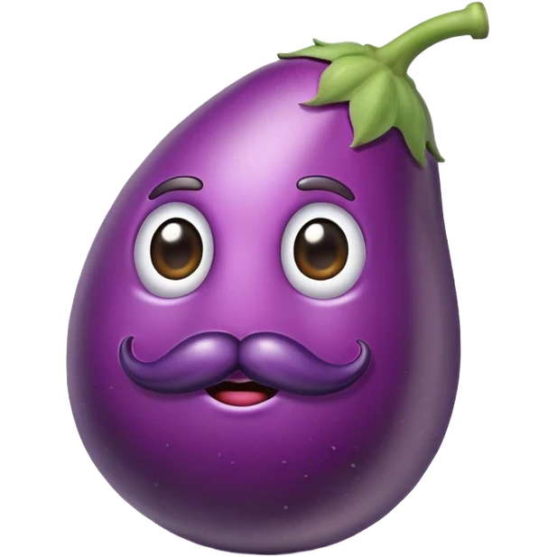 Egg plant with mustache  emoji