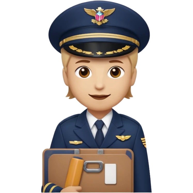 Slack-style emoji of a pilot wearing a navy captain hat holding a board with WIP on it emoji