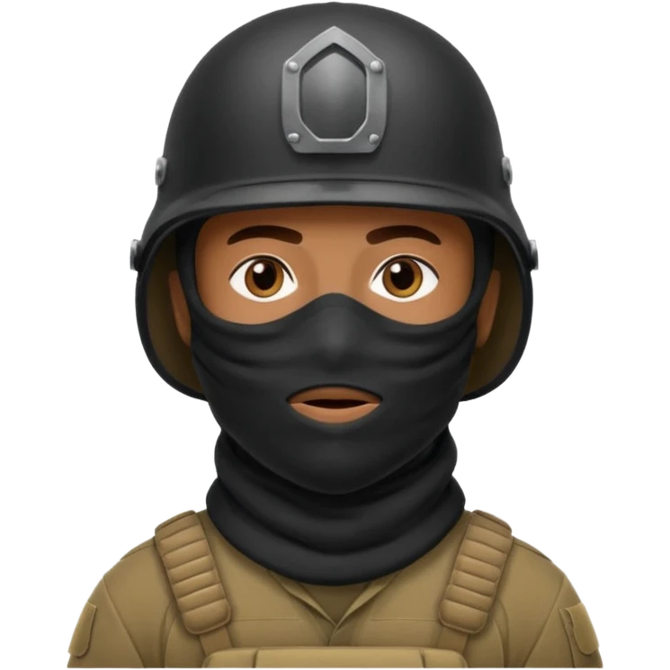 
Iraqi man soldier in helmet and balaclava emoji