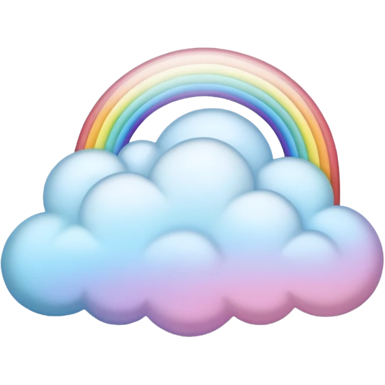 A pastel rainbow-tinted cloud drifting softly emoji