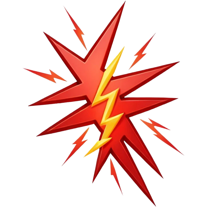 Rayos sentellas con furia rojo que exprese molesta con rayos emoji