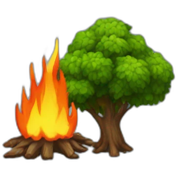 Bush with fire emoji