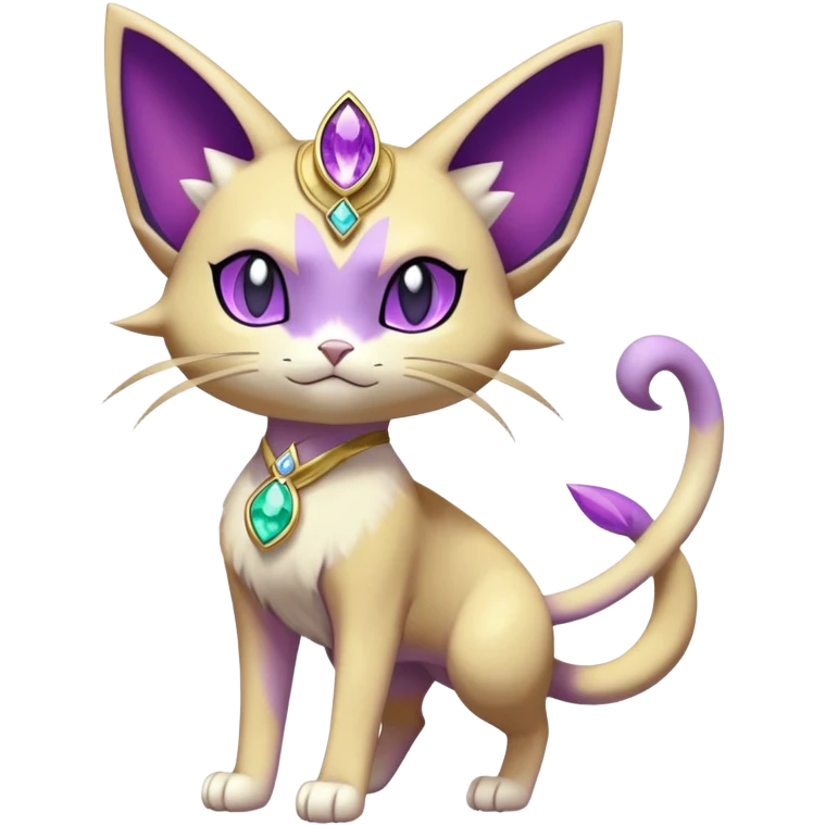 Meowth-Espeon-Pokémon-Fakémon-hybrid-creature (full body) emoji