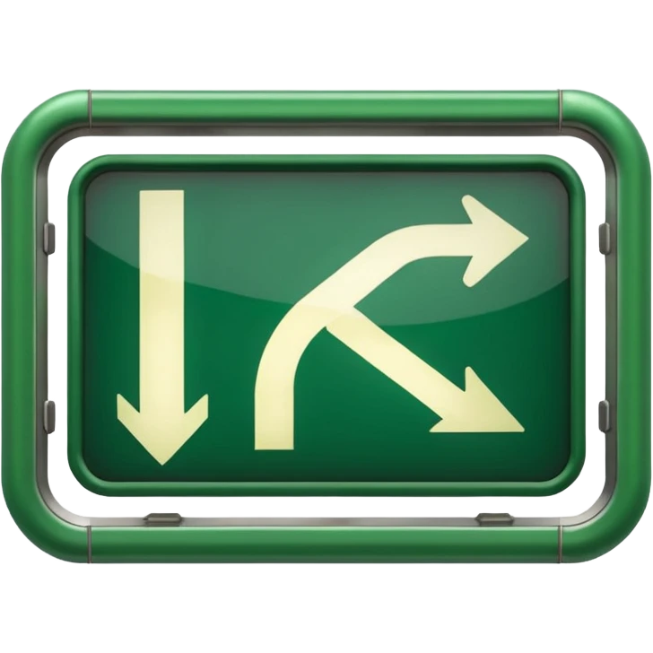 Exit Sign – green arrow,Subway Signs emoji
