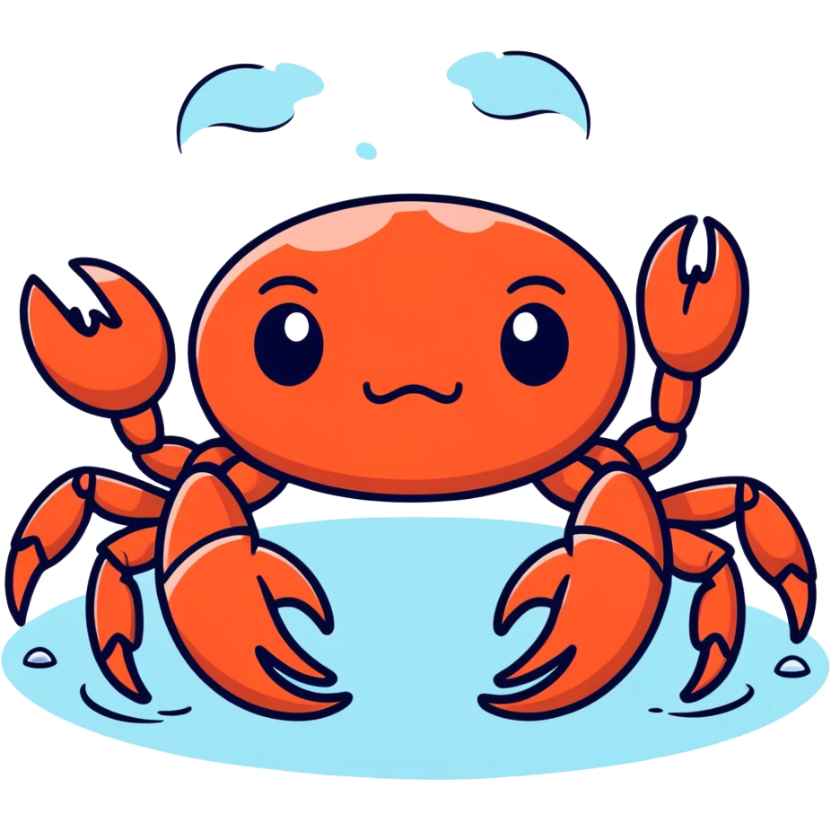 Sad crying crab emoji