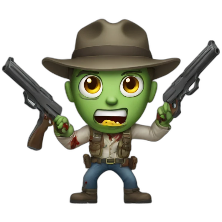 Exited zombie hunter emoji