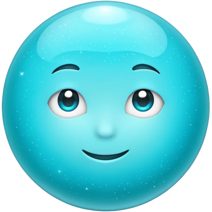 Glitter cian moon emoji