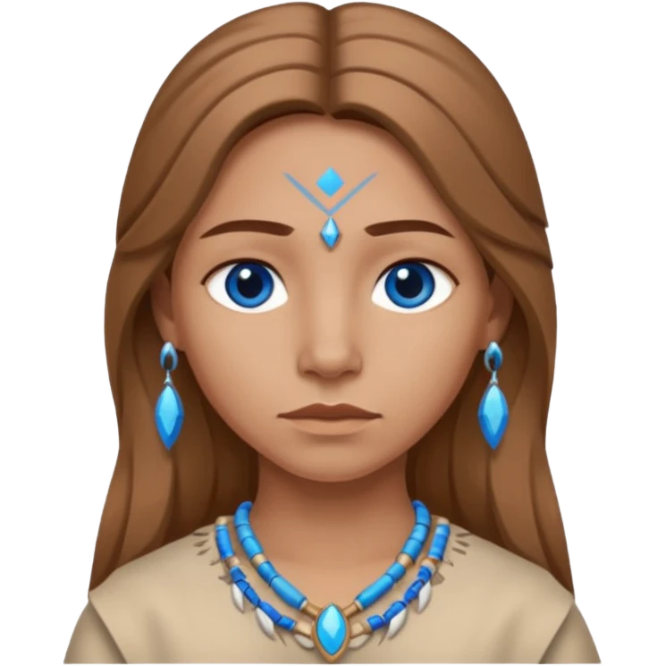 can you make a pale native American emoji with light brown hair and blue eyes  emoji