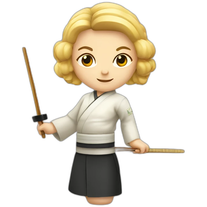 blonde sushi master with knife and chopsticks emoji