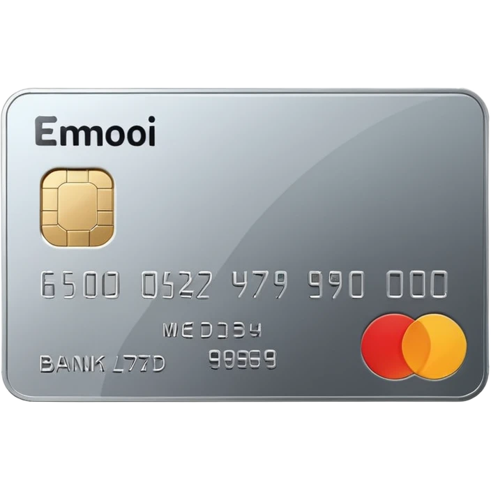 an iOS-style bank card. emoji