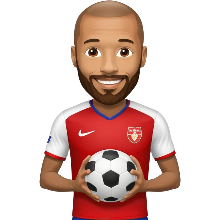 Thierry Henry with signature beard and smile football background emoji