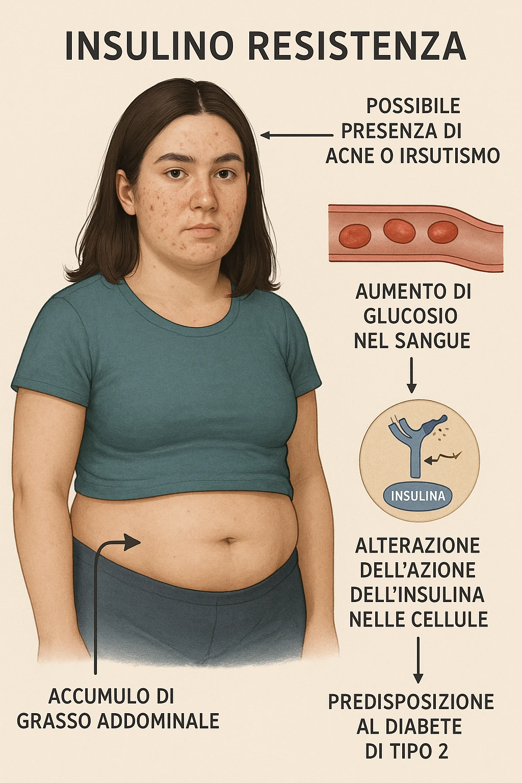 donna con insulino resistenza e molto specifica in italiano emoji