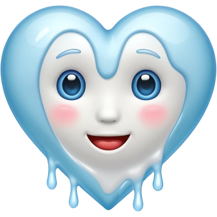 white heart melting emoji
