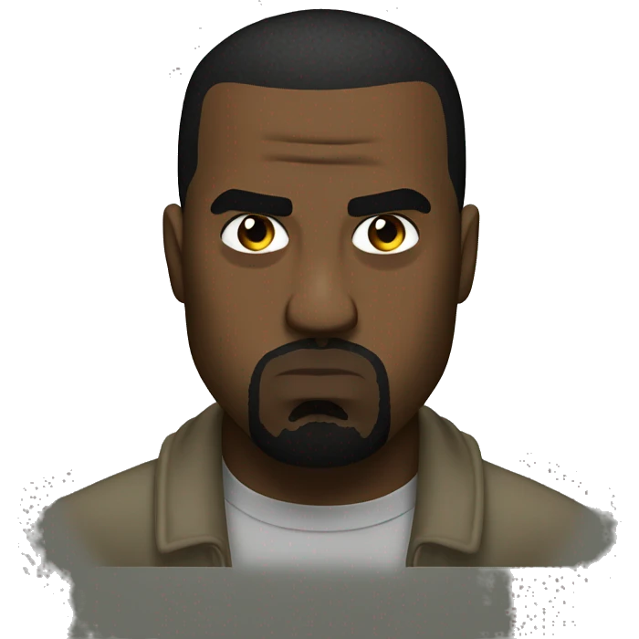 Kanye west frowning while thumbs  down  emoji