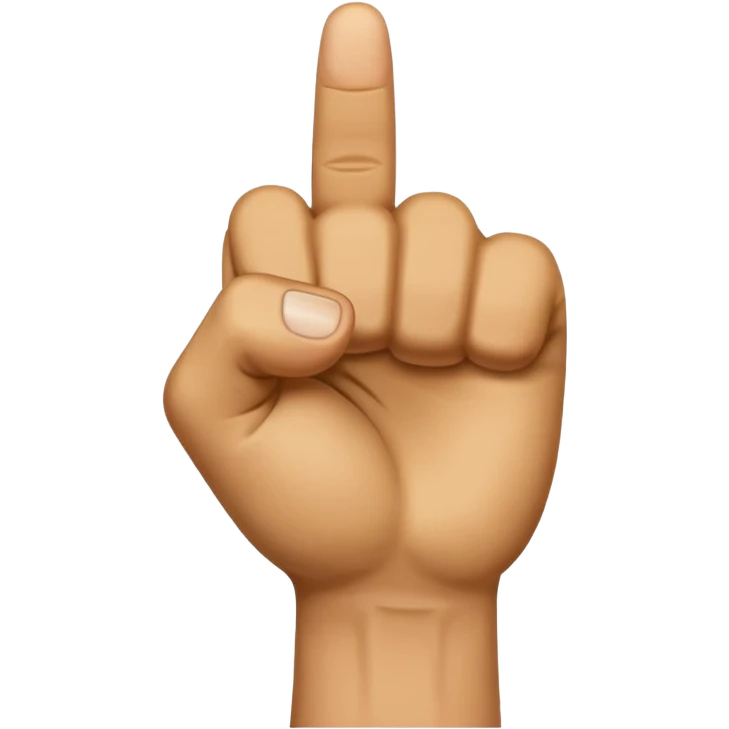 Yumruk ortasında bir parmak emoji