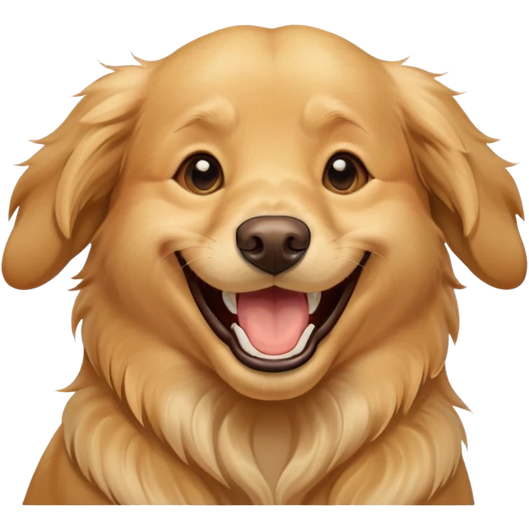 Golden retriever, laughing from ear to ear, showing all their teeth emoji