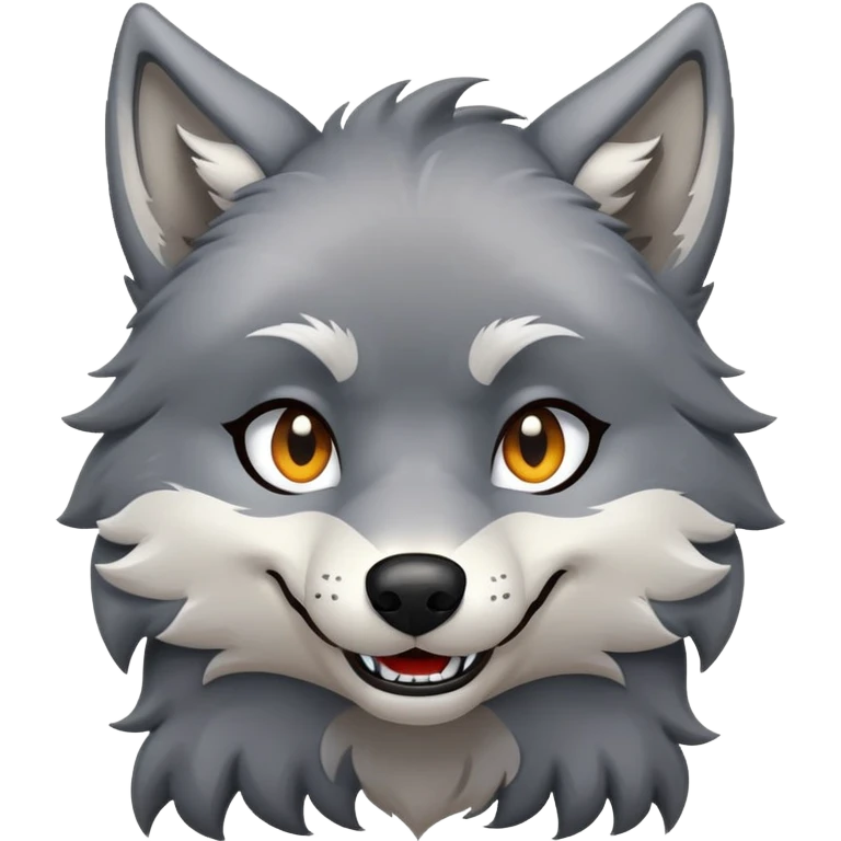 Furry wolf winking  emoji