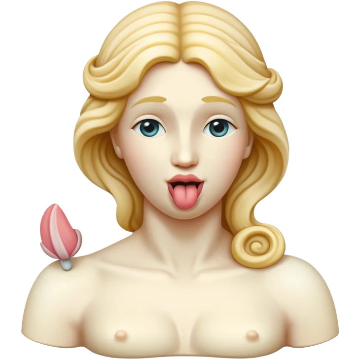 Venus de Milo statue showing her tongue playfully emoji