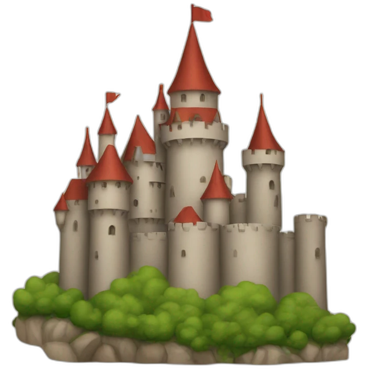 Castle behind emoji