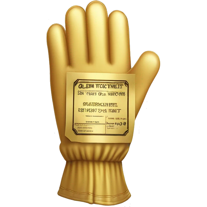 golden ticket mit handschütteln in der mitt emoji