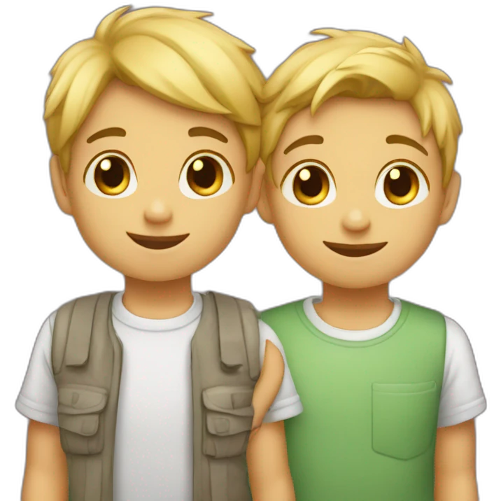 Deux enfants gay emoji